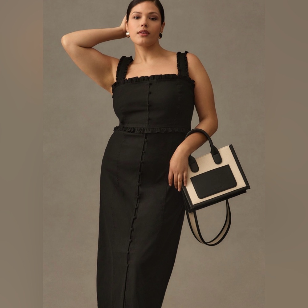 Anthropologie Black Strapless Dress